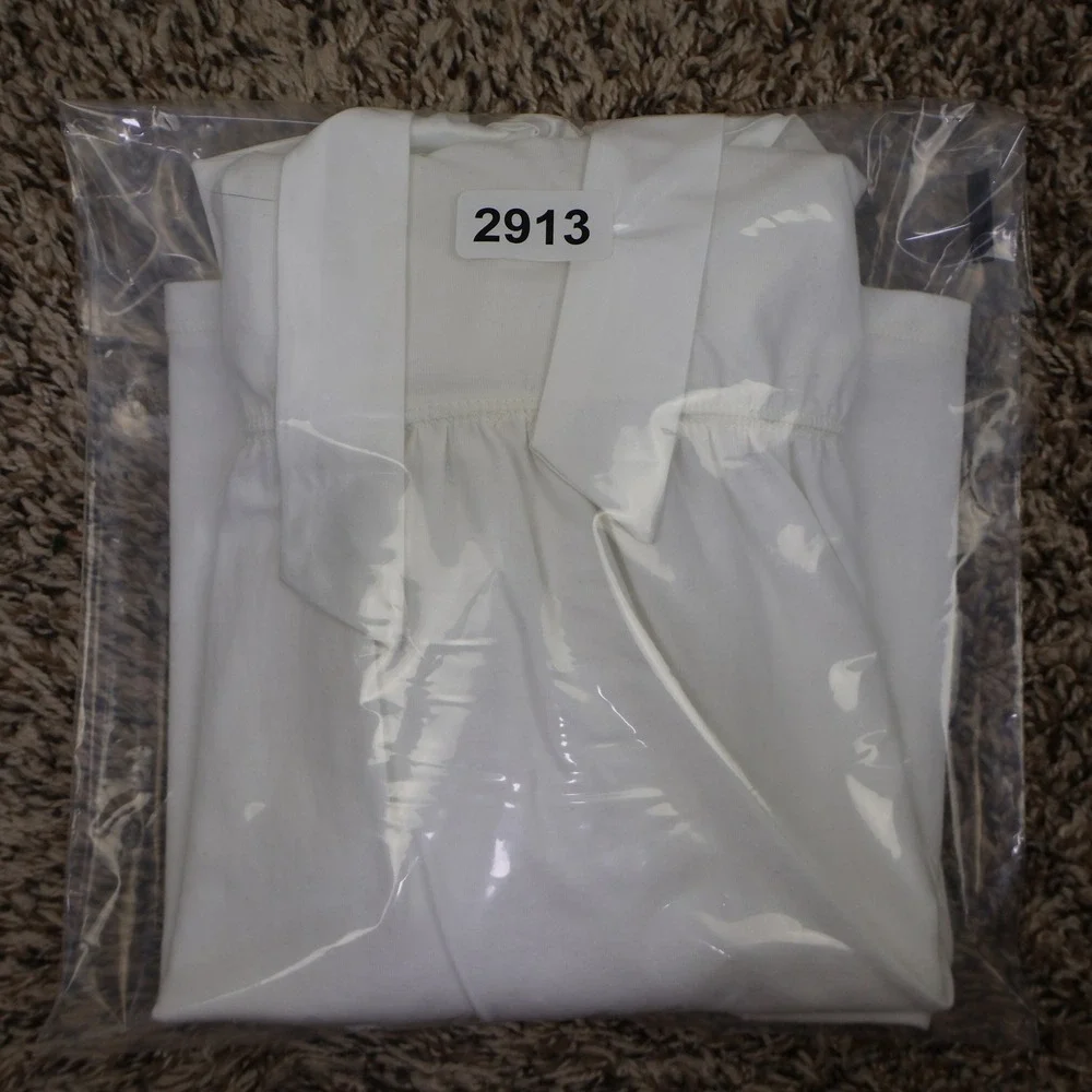 Hollister Babydoll Knit Top Small Coquette Satin Bow Empire Waist White Cotton - Picture 10 of 10